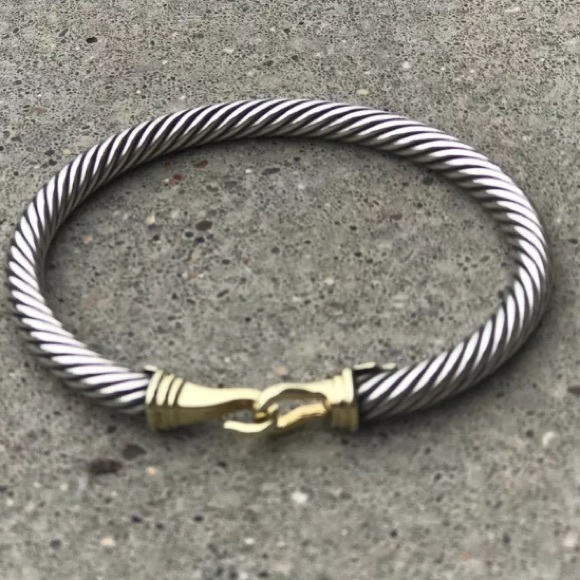 David Yurman Jewelry - David Yurman 5mm 18KGold & SS Hook Cable Bracelet